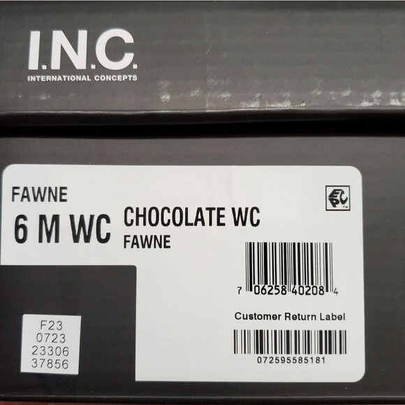 FAWNE WIDE CALF Size 6M Chocolate Leather Riding Boots I.N.C - Picture 11 of 12